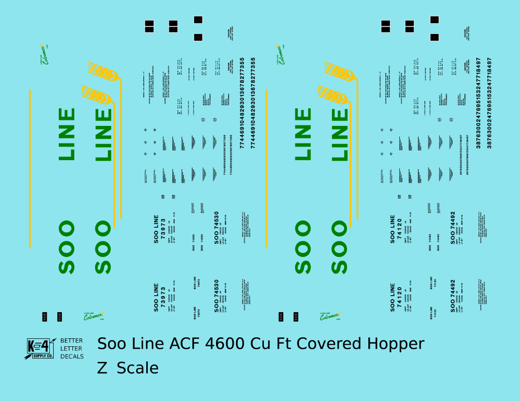 Soo Line ACF Covered Hopper Green Yellow and Black