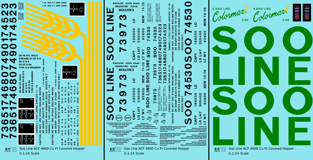 Soo Line ACF Covered Hopper Green Yellow and Black