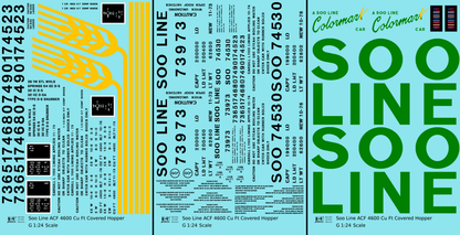 Soo Line ACF Covered Hopper Green Yellow and Black