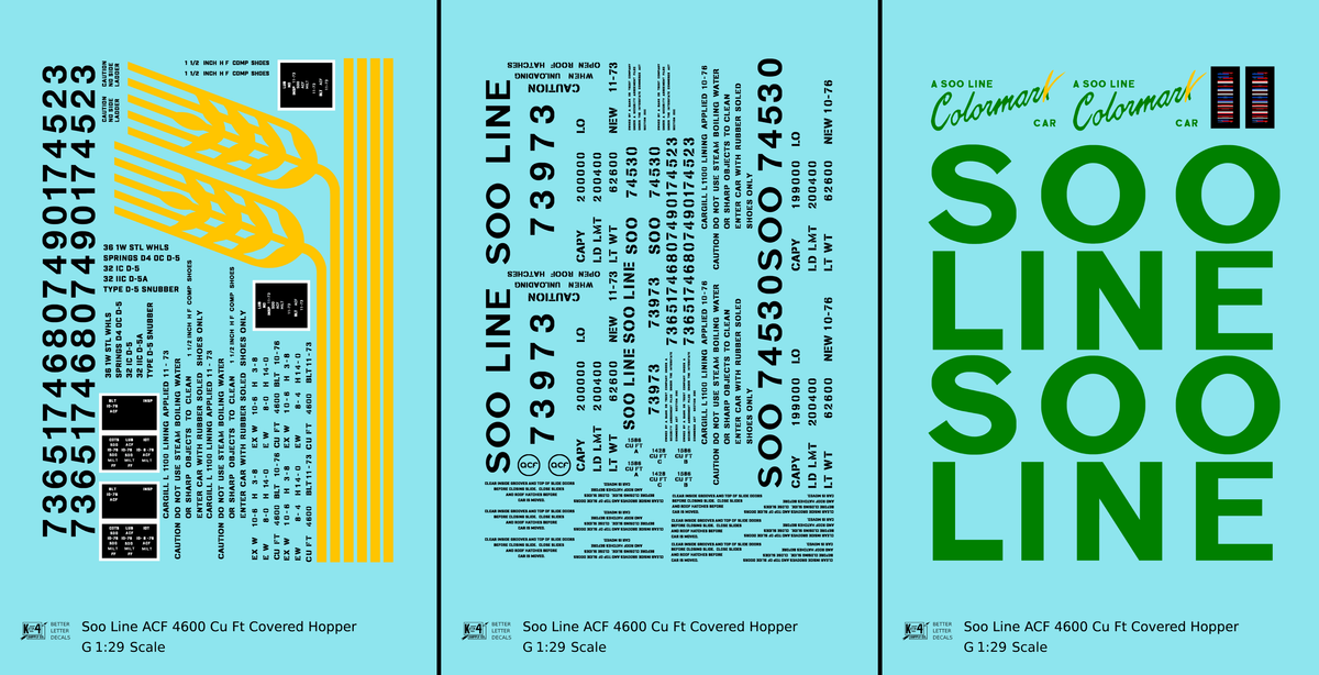 Soo Line ACF Covered Hopper Green Yellow and Black