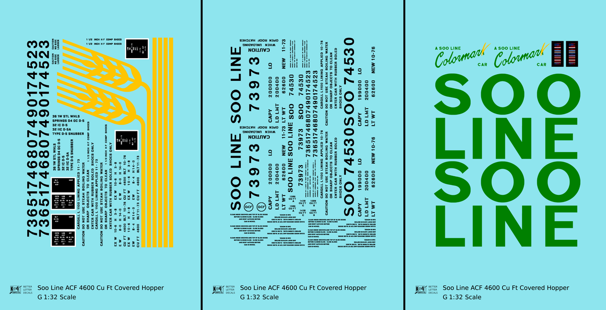 Soo Line ACF Covered Hopper Green Yellow and Black
