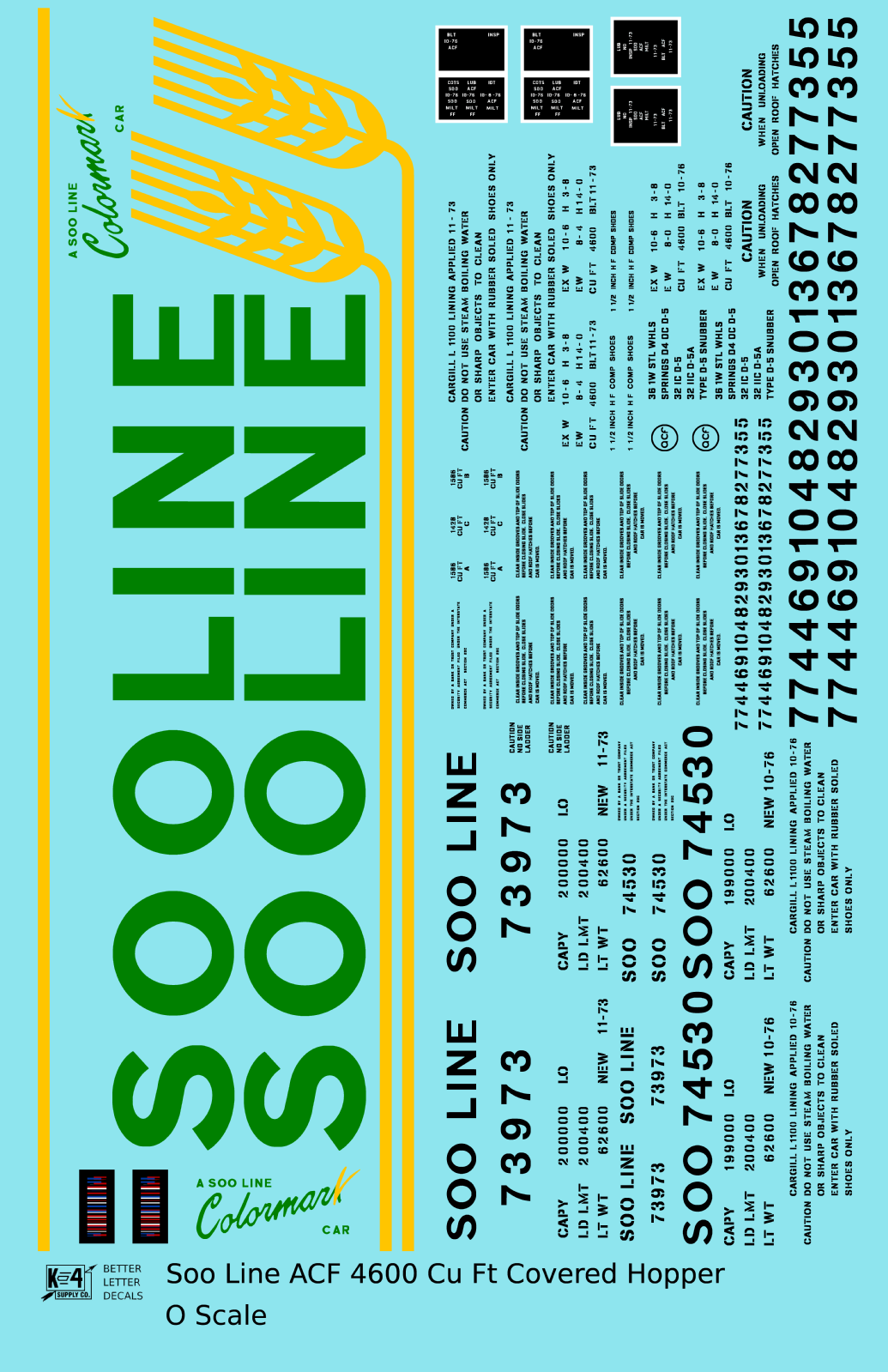 Soo Line ACF Covered Hopper Green Yellow and Black