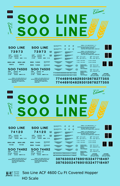 Soo Line ACF Covered Hopper Green Yellow and Black