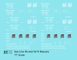 Soo Line 40 and 50 Ft Boxcars White