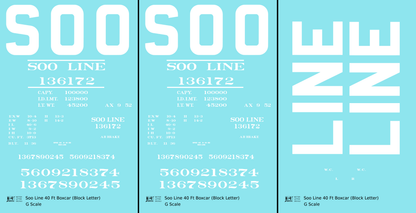 Soo Line 40 Ft Boxcar White Block Letter