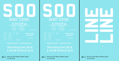 Soo Line 40 Ft Boxcar White Block Letter
