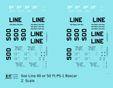 Soo Line 40 / 50 Ft PS-1 Boxcars Black Block Letter