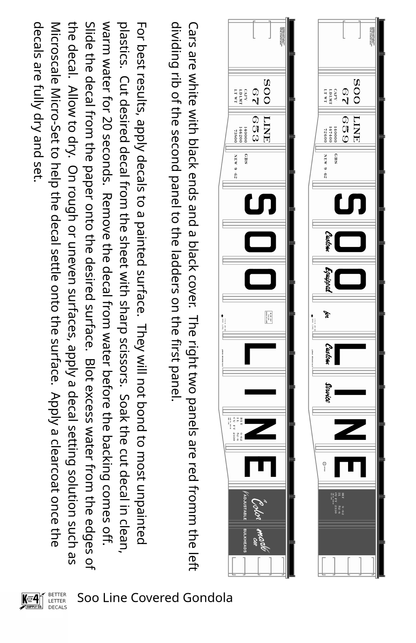 Soo Line Covered Gondola Black Colormark - Decal