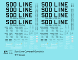 Soo Line Covered Gondola Black Colormark - Decal - Choose Scale