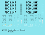 Soo Line Covered Gondola Black Colormark - Decal - Choose Scale