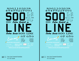 Soo Line Covered Gondola Black Colormark - Decal - Choose Scale