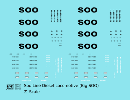 Soo Line Diesel Locomotive Black SOO