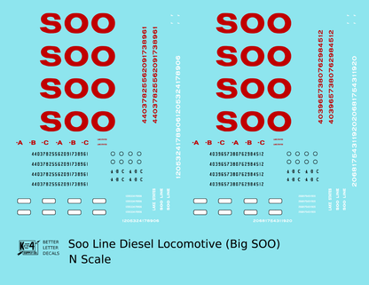 Soo Line Diesel Locomotive Red SOO
