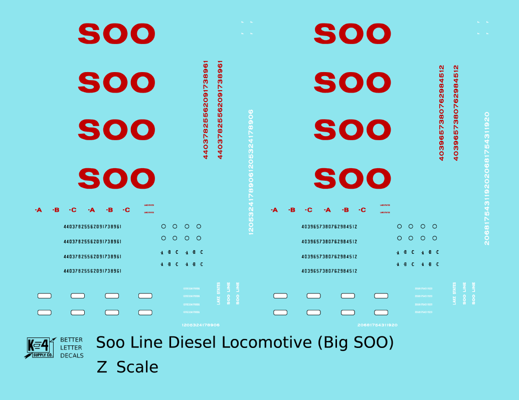Soo Line Diesel Locomotive Red SOO