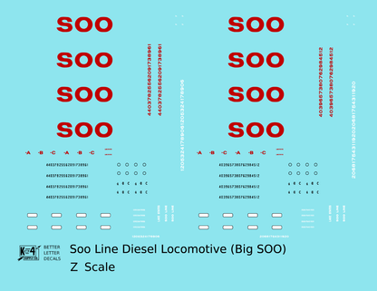 Soo Line Diesel Locomotive Red SOO