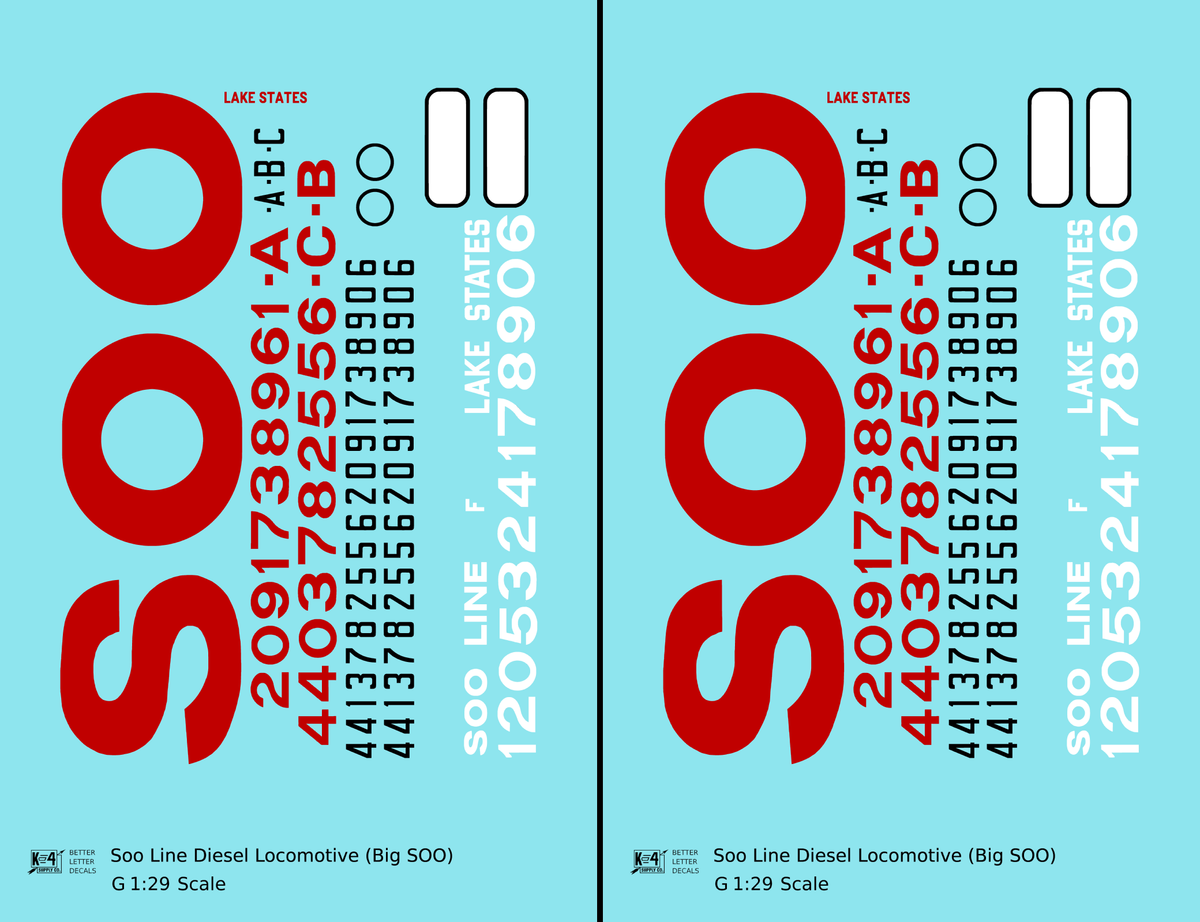 Soo Line Diesel Locomotive Red SOO