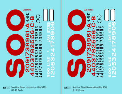 Soo Line Diesel Locomotive Red SOO
