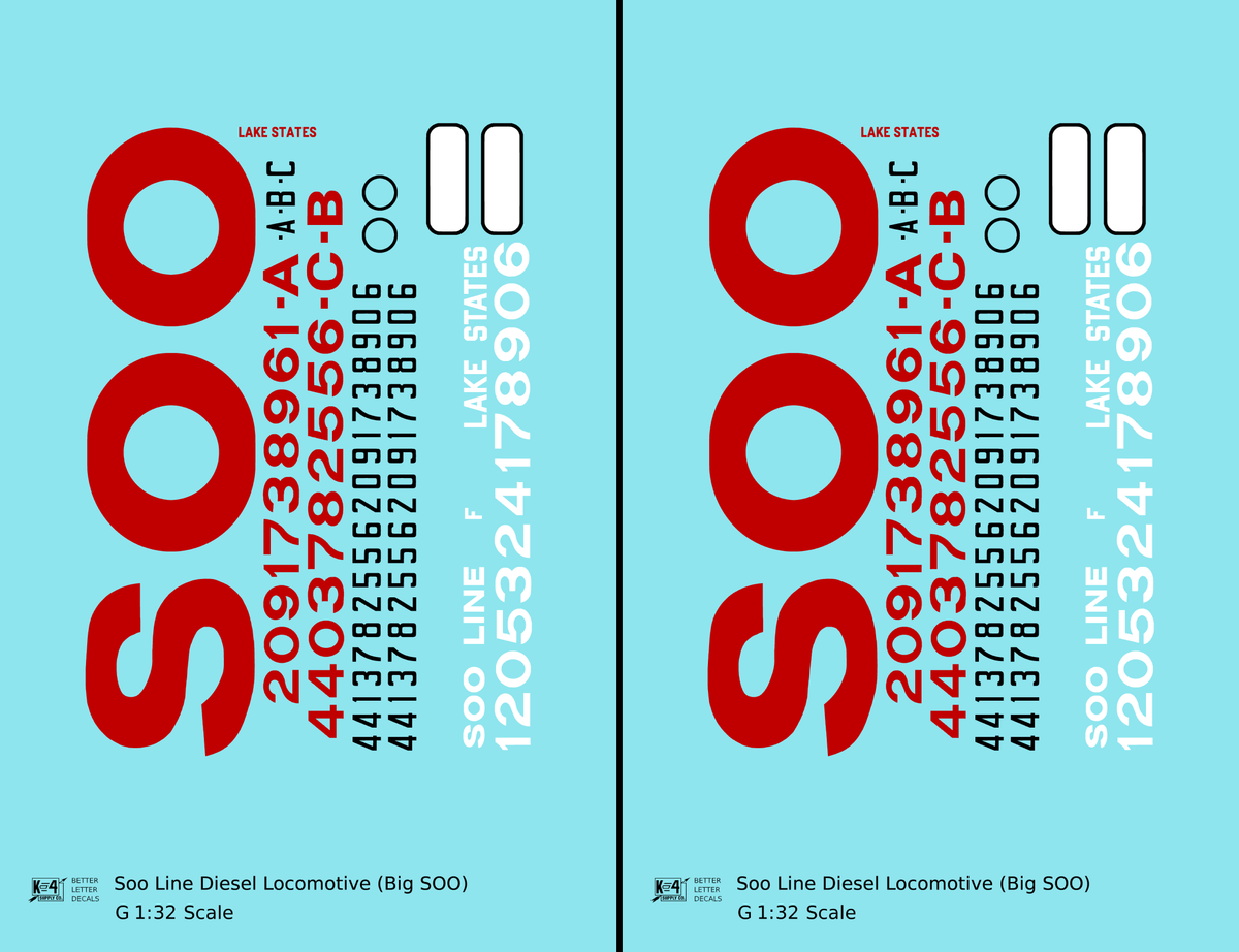 Soo Line Diesel Locomotive Red SOO