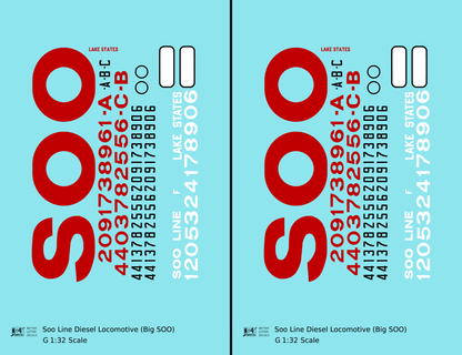 Soo Line Diesel Locomotive Red SOO