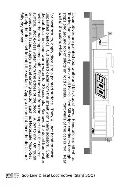 Soo Line Diesel Locomotive Black and White Slant SOO