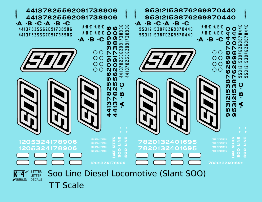 Soo Line Diesel Locomotive Black and White Slant SOO