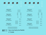Soo Line Early Wood Ice Reefer Black  - Decal - Choose Scale
