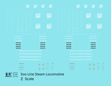Soo Line Steam Locomotive White  - Decal - Choose Scale