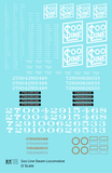 Soo Line Steam Locomotive White  - Decal Sheet