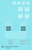 Soo Line Steam Locomotive White  - Decal - Choose Scale
