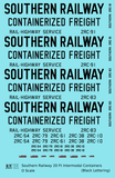 Southern Railway 20 Ft Intermodal Container Black  - Decal Sheet