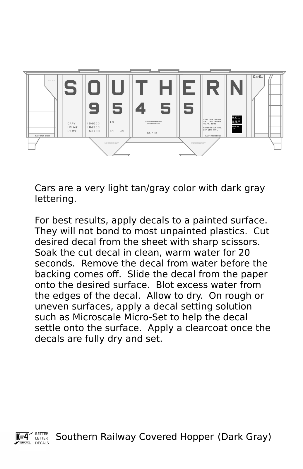 Southern Railway Covered Hopper Dark Gray