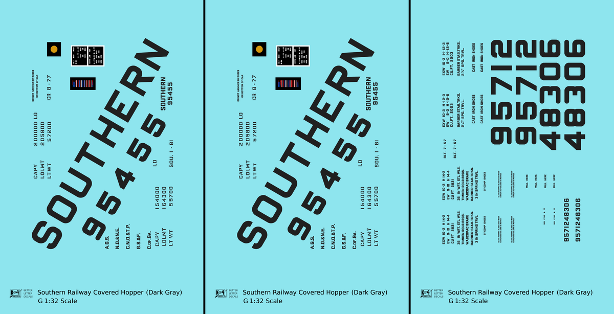 Southern Railway Covered Hopper Dark Gray