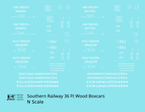 Southern Railway 36 Ft Wood Boxcar White  - Decal - Choose Scale