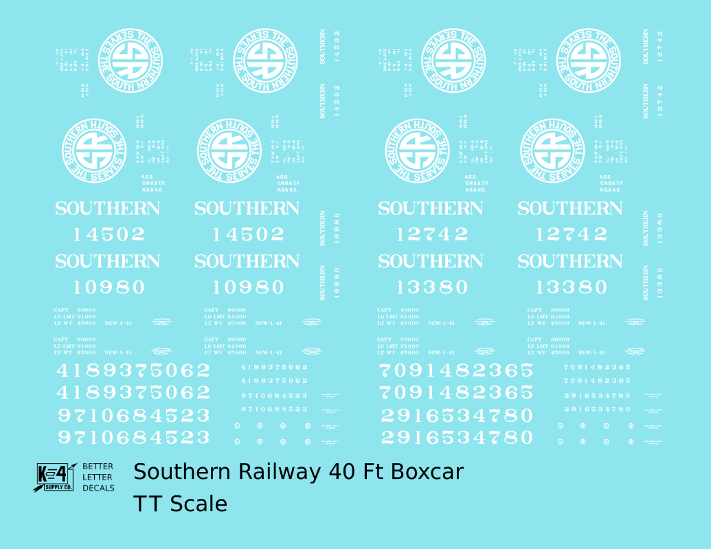 Southern Railway 40 Ft Boxcar White