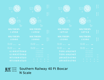 Southern Railway 40 Ft Boxcar White