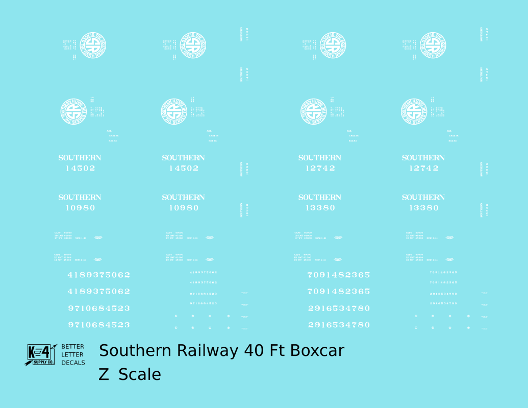 Southern Railway 40 Ft Boxcar White