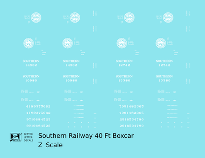 Southern Railway 40 Ft Boxcar White
