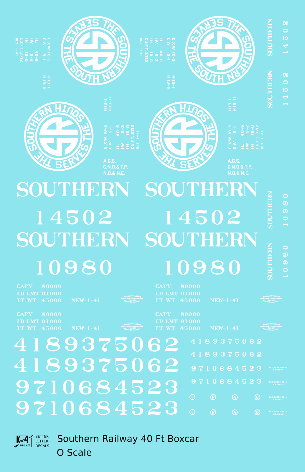 Southern Railway 40 Ft Boxcar White