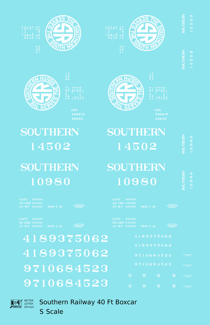 Southern Railway 40 Ft Boxcar White