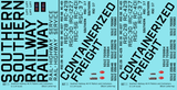 Southern Railway 40 Ft Semi Trailer Or Intermodal Container Black  - Decal - Choose Scale