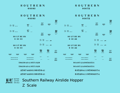 Southern Railway Airslide Hopper Car Black Roman Lettering