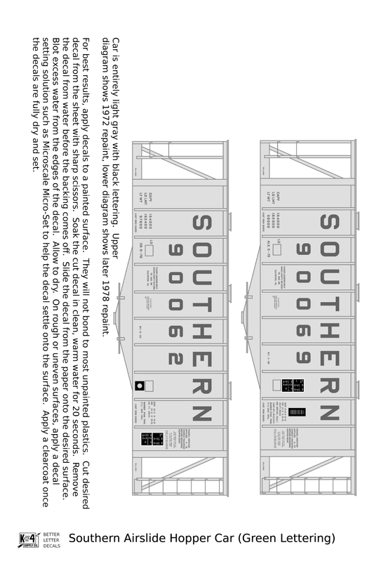 Southern Railway Airslide Hopper Car Green Block Lettering