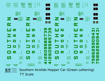 Southern Railway Airslide Hopper Car Green Block Lettering
