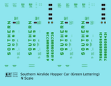 Southern Railway Airslide Hopper Car Green Block Lettering