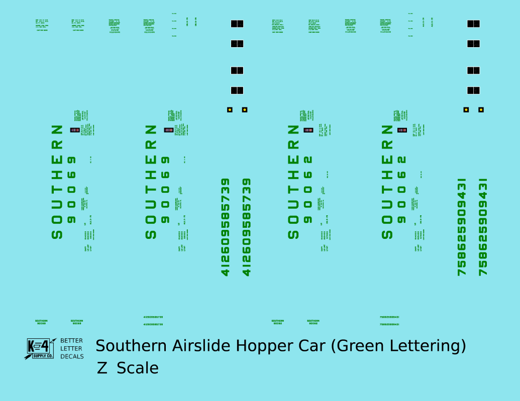 Southern Railway Airslide Hopper Car Green Block Lettering