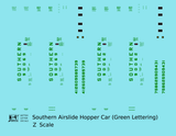 Southern Railway Airslide Hopper Car Green Block Lettering