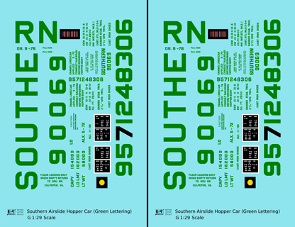 Southern Railway Airslide Hopper Car Green Block Lettering