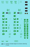 Southern Railway Airslide Hopper Car Green Block Lettering
