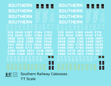 Southern Railway Caboose White  - Decal - Choose Scale