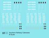 Southern Railway Caboose White  - Decal - Choose Scale